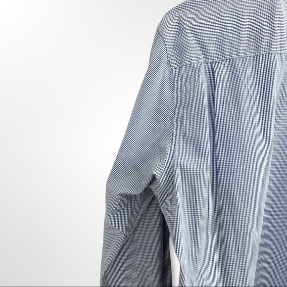 TOMMY HILFIGER • Men’s Custom Fit Blue, White Long Sleeve Checkered 80s 2PLY - Picture 8 of 13